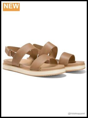 Arch Support Adjustable Strap Faux Leather Platform Flat Sandals